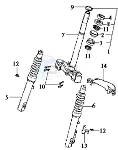 DD50 drawing FRONT FORK/ STEERING HEAD BEARING