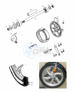 SPRINT 50 drawing Front wheel