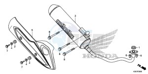 WW125EX2F PCX125 - WW125 UK - (E) drawing EXHAUST MUFFLER