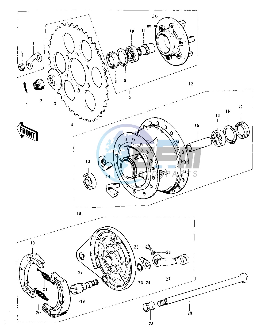 REAR HUB_BRAKE -- 74-75- -