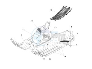 LXV 125 4T ie E3 drawing Central cover - Footrests