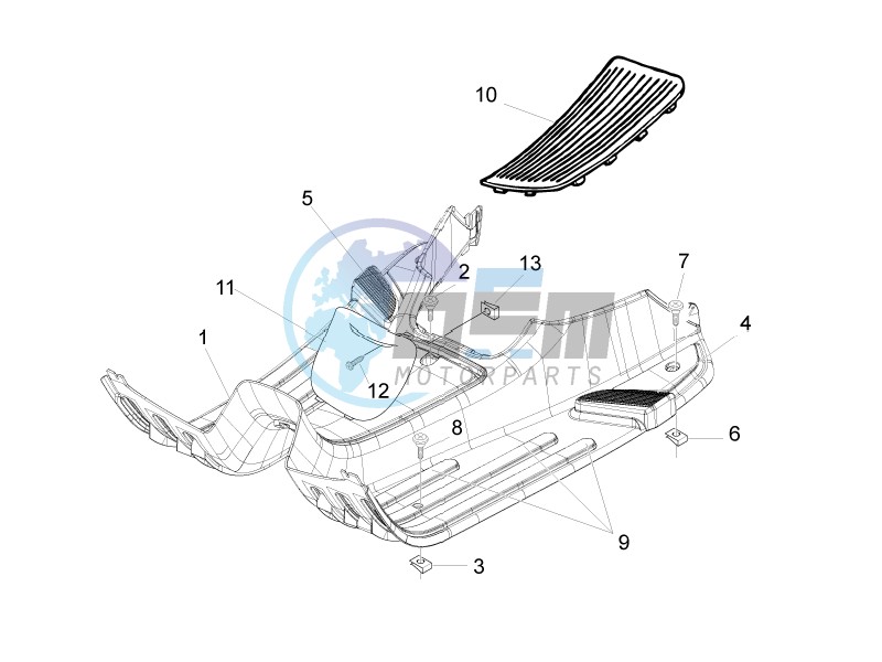 Central cover - Footrests