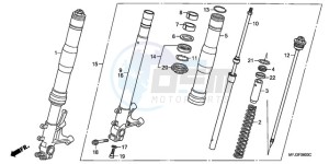 CBR600RA9 France - (F / ABS CMF MME) drawing FRONT FORK