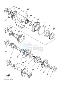 YFM125A YFM125GB GRIZZLY 125 (1PY2 1PY3 1PY1) drawing TRANSMISSION