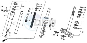 SFX50 drawing FRONT FORK/STEERING STEM