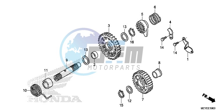 KICK STARTER SPINDLE