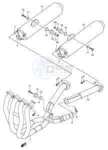 GSX1300R (E2) Hayabusa drawing MUFFLER (MODEL X Y K1)