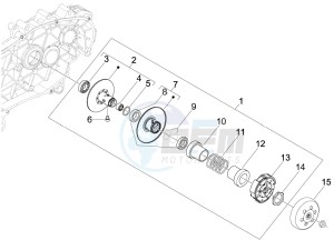 Fly 50 4T 2V 25-30Km/h drawing Driven pulley