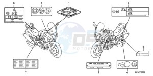 CBF1000SA France - (F / ABS CMF) drawing CAUTION LABEL