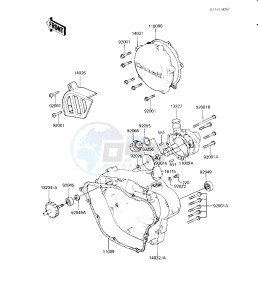 KX 125 B [KX125] (B1-B2) [KX125] drawing ENGINE COVERS_WATER PUMP