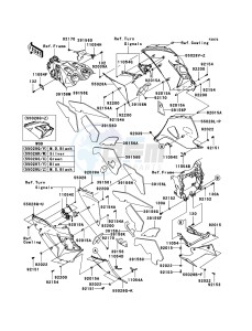 ZZR1400_ABS ZX1400D8F FR GB XX (EU ME A(FRICA) drawing Cowling Lowers