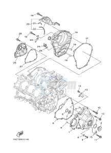 MT09 MT-09 900 (1RCN 1RCP) drawing CRANKCASE COVER 1