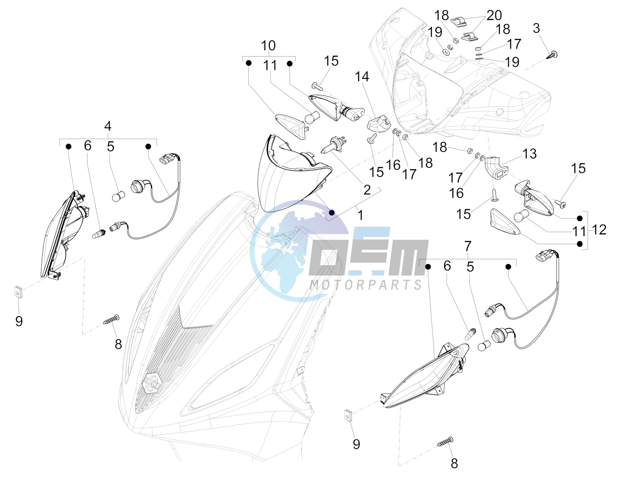 Front headlamps - Turn signal lamps