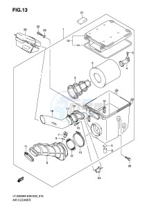 LT-Z400 (E28-E33) drawing AIR CLEANER