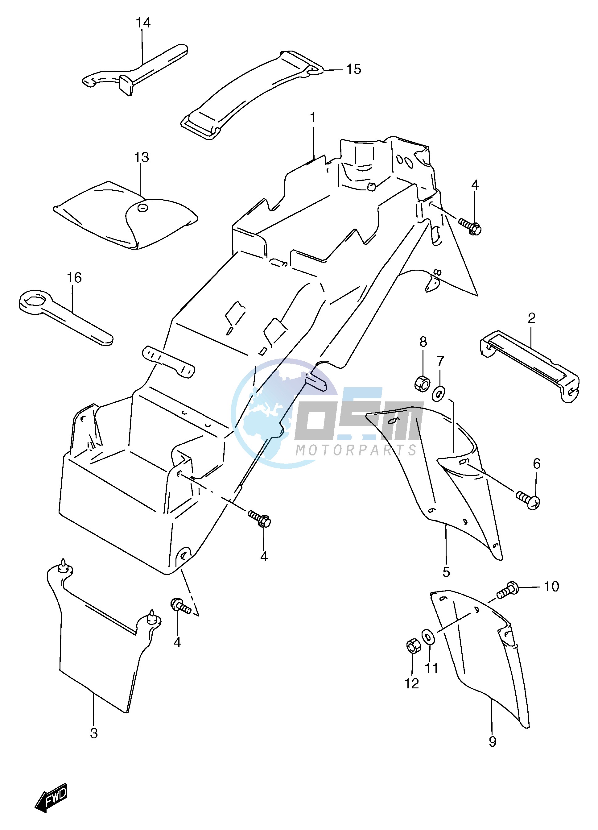 REAR FENDER (GSF1200T ST V SV W SW X SX Y SY)