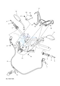 YP125RA X-MAX 125 ABS POLICE BELGIUM drawing STEERING HANDLE & CABLE