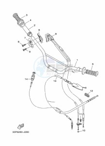 TT-R125LWE (2PTJ) drawing STEERING HANDLE & CABLE