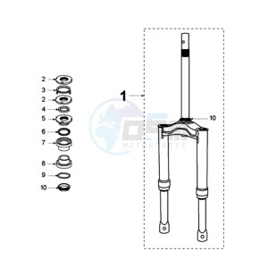 LUDIX 10 RVA ONE drawing FRONT FORK / STEERINGHEAD