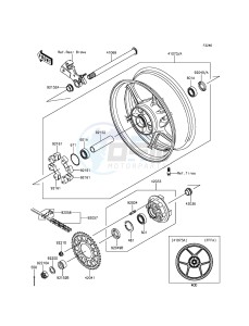 NINJA_ZX-6R_ABS ZX636FFFA FR GB XX (EU ME A(FRICA) drawing Rear Hub