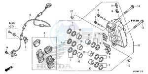 VFR1200FF VFR1200F UK - (E) drawing R. FRONT BRAKE CALIPER