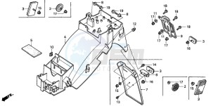 RVF750R drawing REAR FENDER