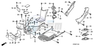 SH300AR9 Europe Direct - (ED / ABS) drawing FLOOR PANEL/PILLION STEP