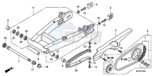 CB1300SA9 France - (F / ABS BCT CMF MME TWO TY2) drawing SWINGARM/CHAIN CASE