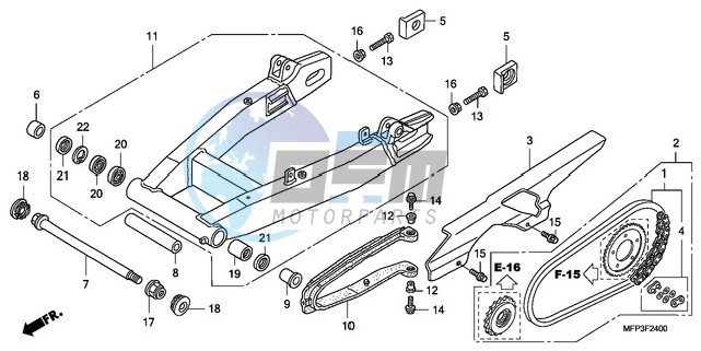 SWINGARM/CHAIN CASE