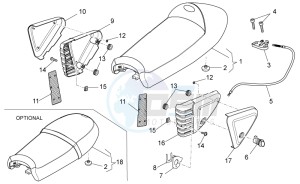 V7 CafÃ¨ 750 drawing Saddle-Central body