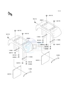 KAF 950 C [MULE 3010 TRANS4X4 DIESEL] (C7F) C7F drawing REAR FENDER-- S- -