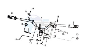 JET 4 125cc drawing HANDLEBAR / BRAKE LEVERS CPL  L/R