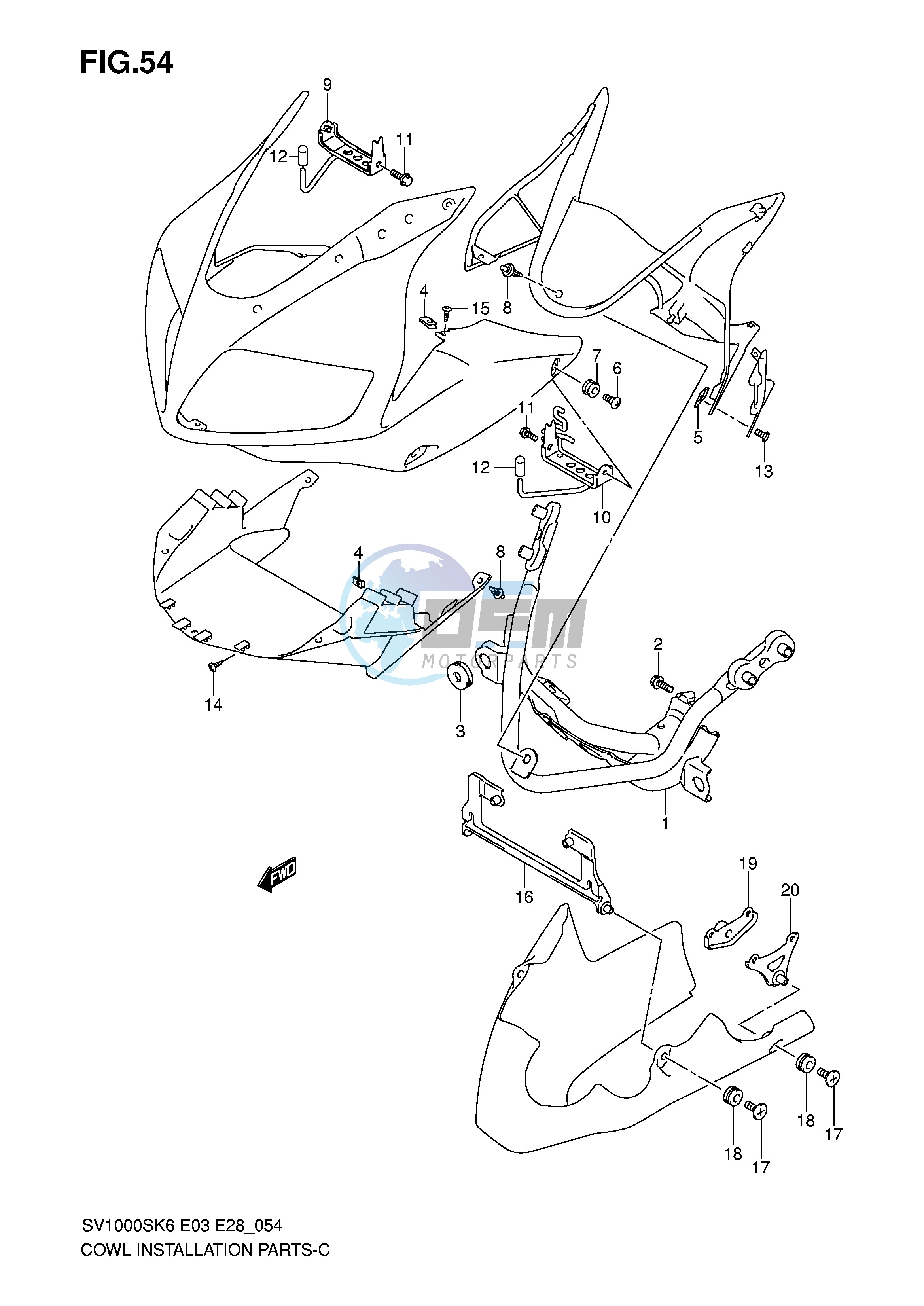 COWLING INSTALLATION PARTS (SV1000S)