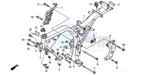 CB600F2 HORNET S drawing FRAME BODY (CB600F2/F22)