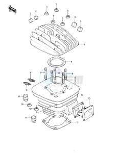 KDX 175 A [KDX175] (A1) [KDX175] drawing CYLINDER HEAD_CYLINDER_REED VALVE -- 80 A1- -