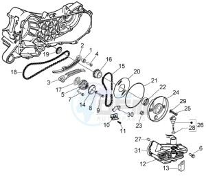 LX 150 USA drawing Oil pump-oil pan