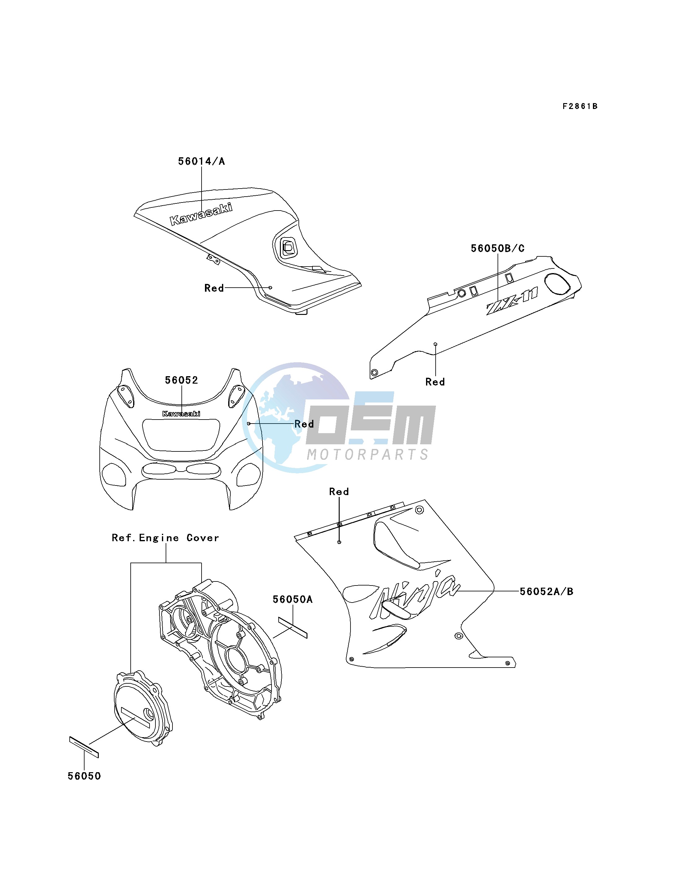 DECALS-- RED- --- ZX1100-D9- -