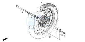 CB250 drawing FRONT WHEEL (1)