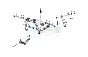 FIDDLE III 50 drawing CENTRAL STAND -SIDE STAND- KICKSTARTER PEDAL