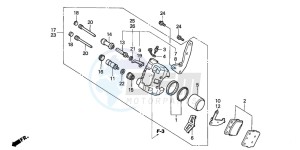 TRX300EX SPORTRAX drawing FRONT BRAKE CALIPER