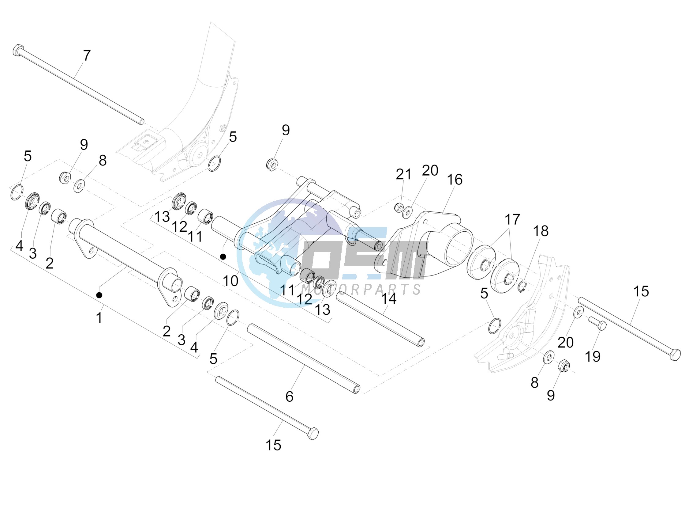 Swinging arm