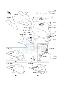 ZX 900 E [NINJA ZX-9R] (E1-E2) [NINJA ZX-9R] drawing FUEL TANK -- ZX900-E1- -