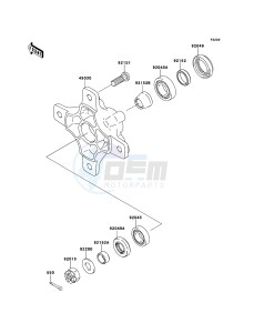 KFX450R KSF450B8F EU drawing Front Hub