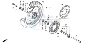 VT1100C2 drawing FRONT WHEEL (VT1100C2)