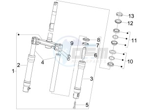 Fly 150 4t e3 drawing Fork steering tube - Steering bearing unit