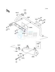 KVF360 4x4 KVF360A7F EU GB drawing Muffler(s)