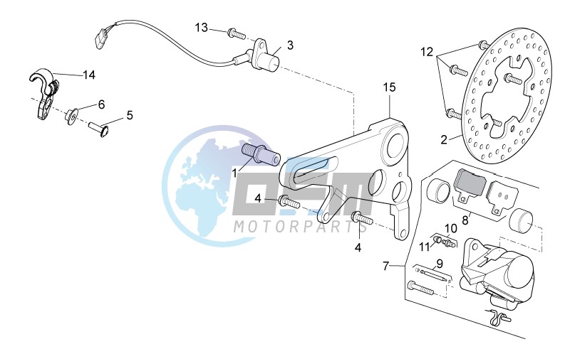 Rear brake caliper