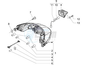 Beverly 250 drawing Tail light - Turn signal lamps