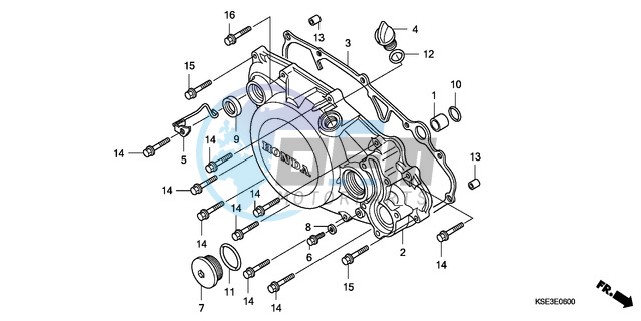 R. CRANKCASE COVER