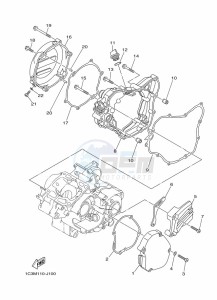 YZ125 (B4XE) drawing CRANKCASE COVER 1