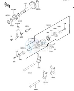 KLT 185 A [KLT185] (A1-A2) [KLT185] drawing GEAR CHANGE DRUM & FORKS